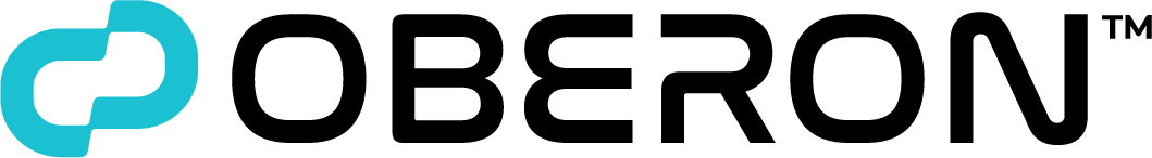 OBERON logo with a blue emblem and black text